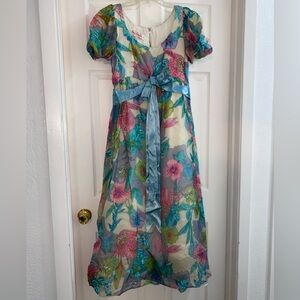 VINTAGE Flower Beaded Dress